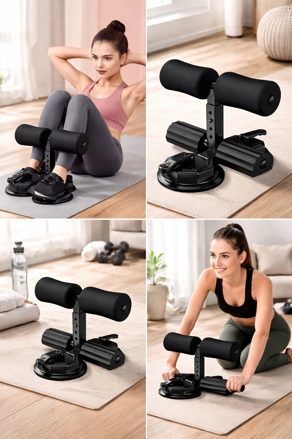 DOZERA Sit Up Assistant Device Bar| Abs Master | Crunches Equipment | Gym Equipment for Home Workout | Abdominal Push Up | Fitness Exercise Device with Self Suction | Adjustable & Portable -Multicolor